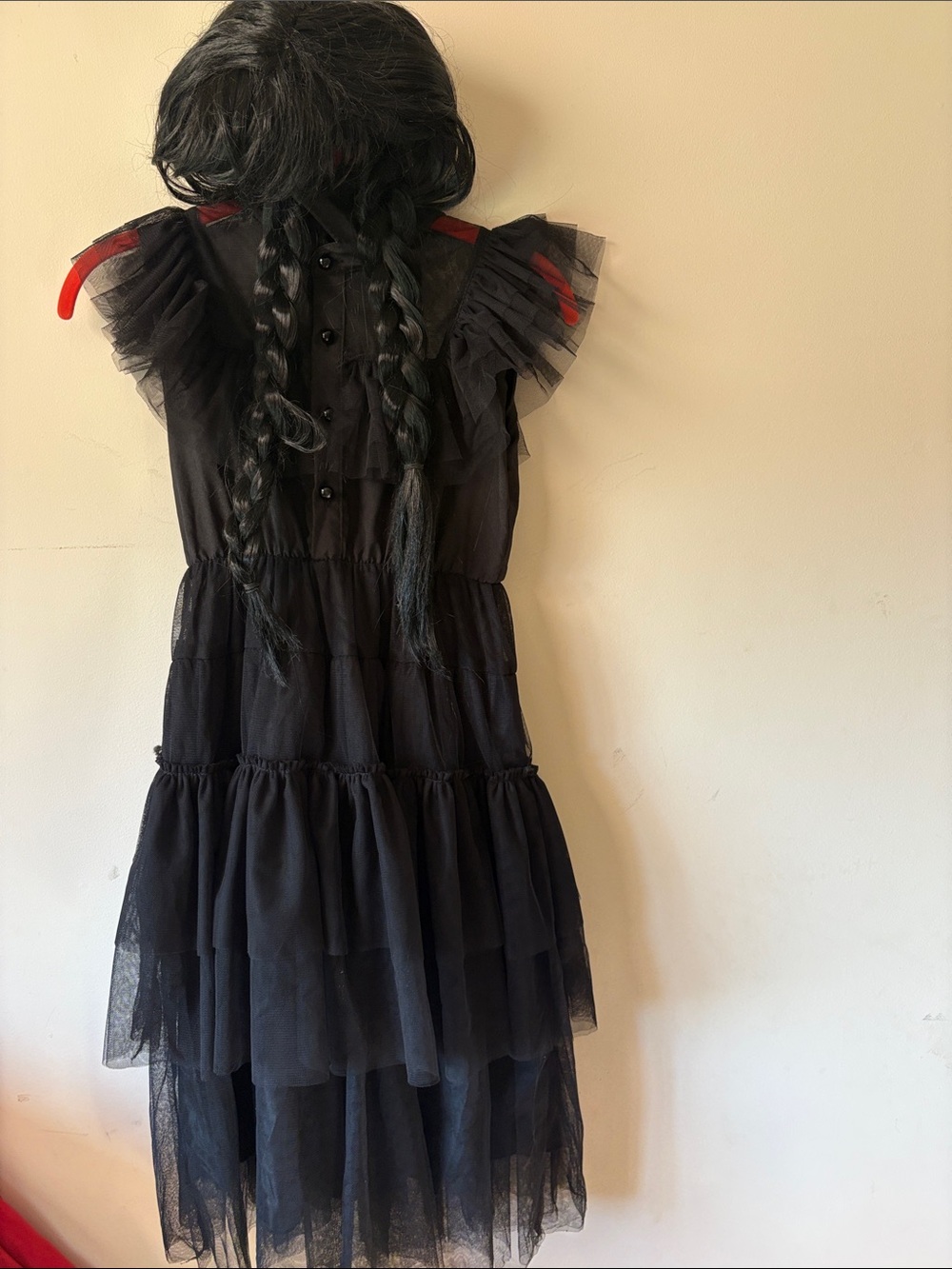 Black Wednesday Tiered Tulle Kids Costume Dress